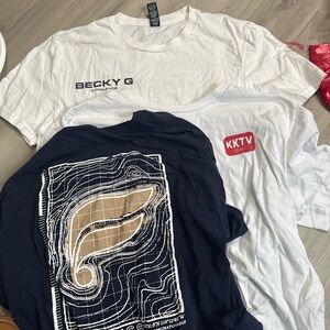 Fabletics Becky G Short Sleeve Tee Bundle in White, Navy, Tan